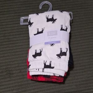 Moose Print Kids Bottoms - Black and White